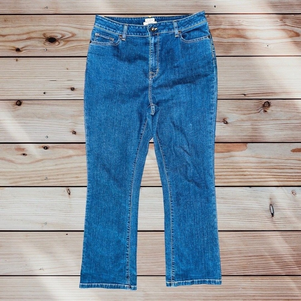 M1 L.L. Bean women's Classic jeans size 14 plus high waist‎ straight leg mom